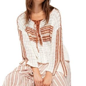 Free People Tanlines Stripe Marina Bay Sweater Small